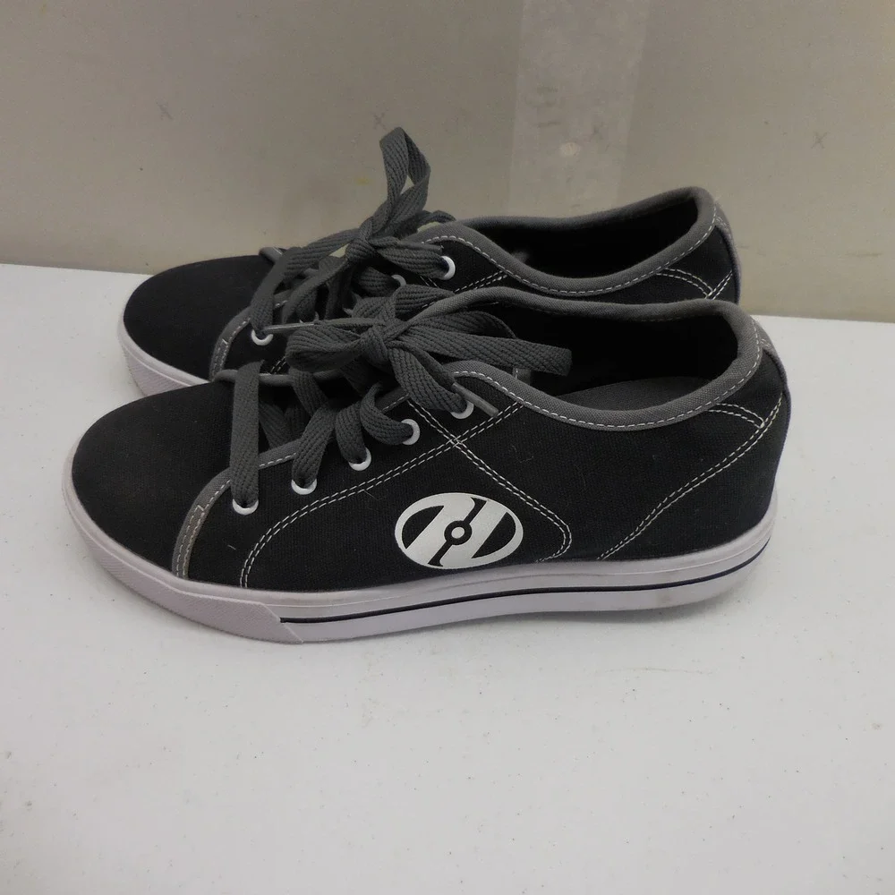 Heelys HES10459 Canvas Roller Shoes Black Grey Mens 7 Womens 8 Skate Sneakers